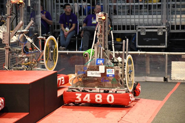 FRC Houston Championship, 2019. Abtomat 3480 Team’s Robot at Deep Space Challenge.
