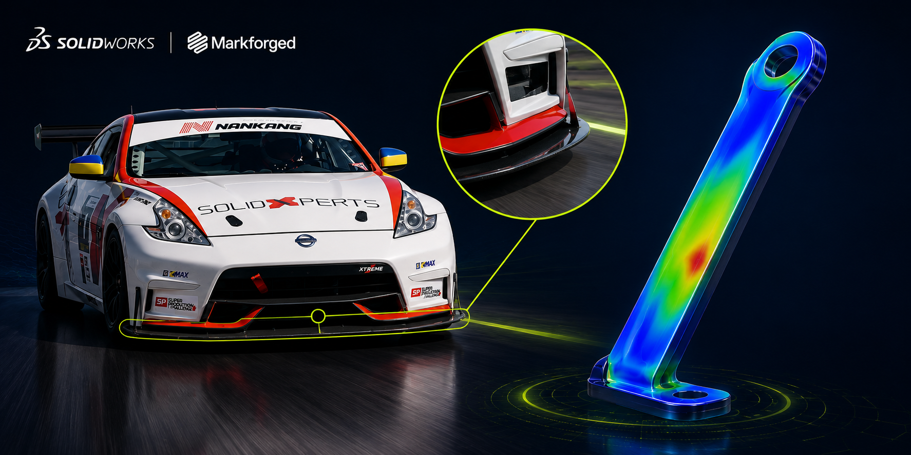 How SOLIDWORKS Flow Simulation and Markforged Simulation Helped Optimize a Race Car Part